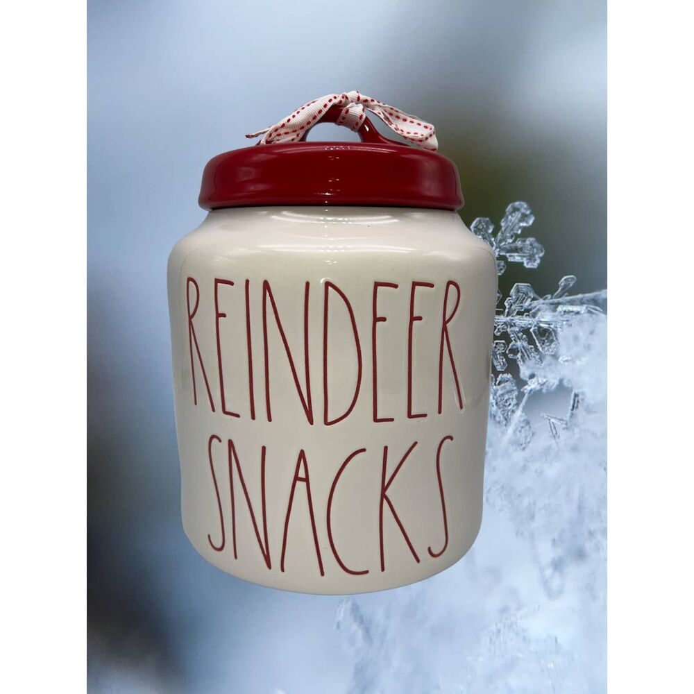 Rae Dunn Reindeer Snacks Canister